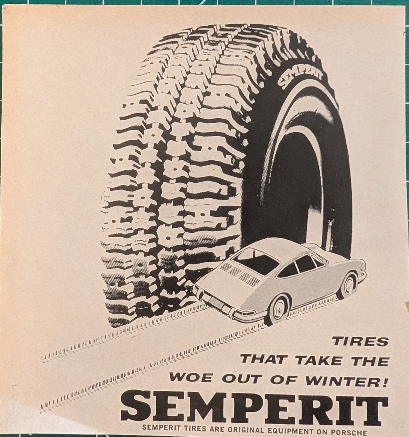 โฆษณา SEMPERIT "Tires that take the woe out of winter!" (Porsche)